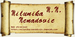 Milunika Nenadović vizit kartica